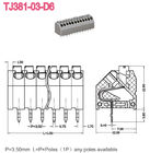 PCB 봄 끝 구획 5 AMP 16-22 AWG의 PCB Screwless 끝 연결관 3.50m/3.81mm