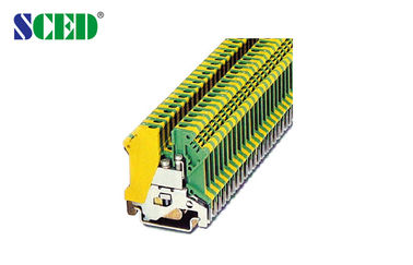 땅 4mm2 딘 레일 단자 블록 놋쇠 6.2 밀리미터 26-10AWG M3 스크루