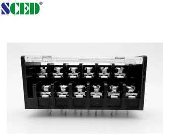 두 배 수평 방벽 끝 구획 7.62mm 피치 300V 15A 검정