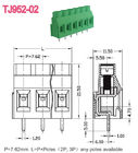 UL94-V0 종류 금관 악기 PCB 나사식 터미널 구획 7.62mm 피치 M3 300V 30A PA66