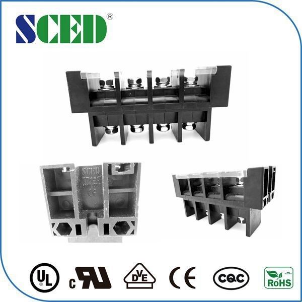 Pitch 27mm Panel Mount Terminal Block PBT Black Steel Screw Brass Board