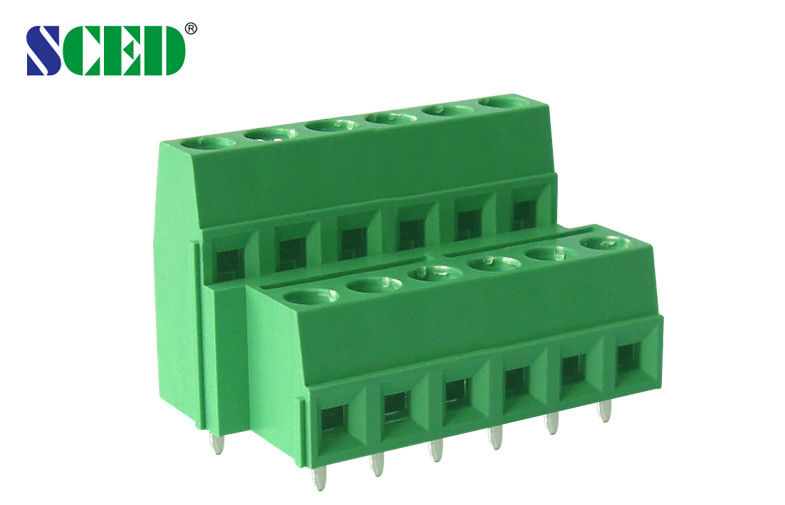 5.08mm Pitch Double Levels PCB Terminal Block with 300V 10A Rating and Nickel Plated Brass Contacts