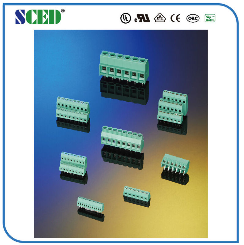 9.52mm PCB 나사식 터미널 구획 300V 30A 2 - 16 폴란드 녹색