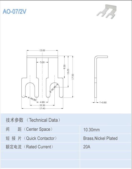PCB 끝 부속품 전자 제품 10.3mm 중심 공간 빠른 접촉기