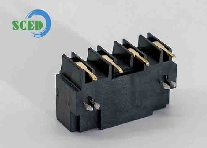 LCP 금으로 칠한 검은 색 직각 7.5mm 300V 16A로 플러그 가능한 터미널 블록