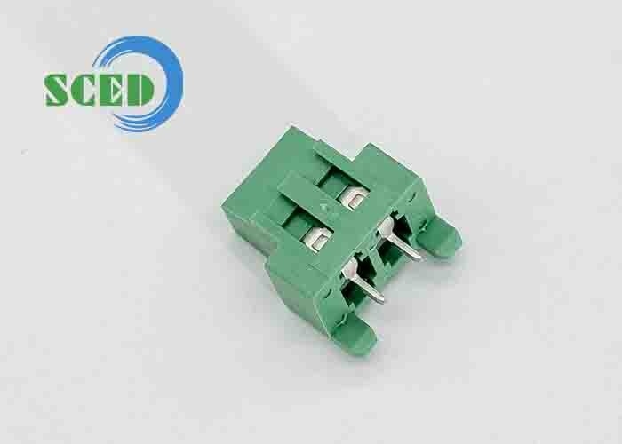 300V 10A M3 스크루 12-26 AWG 터미널 블록 커넥터 PA66 단열 재료 녹색 5.08mm 간격