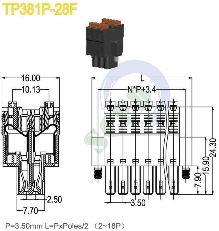 Any Poles Terminal Block Connection Closed End Housing Type Electrical Connector Engineered for Electrical Connections