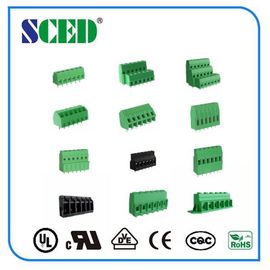 12 폴란드 전자 녹색 pcb 끝 구획 연결관 PA66 피치 2.54mm