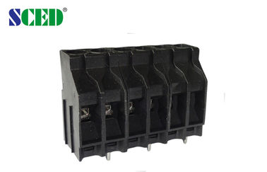 까만 PCB 나사식 터미널 구획 6.35mm 피치 30A UL94-V0 30A 10-22 AWG