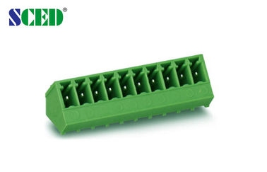 3.81mm 300V 8A Pluggable PCB 끝 구획 2P - 22P 45도 철사 인레트