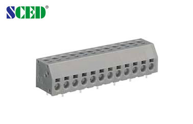 300V 10A 회색 PCB Screwless 끝 구획은 5.00mm, 정각 철사 인레트 투구합니다