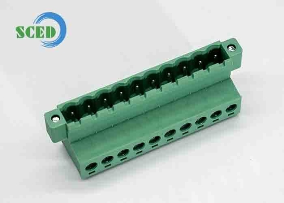 피치 5.08mm 단일 레벨 PCB PA66 M3 플러그인 터미널 블록 산업 제어 자동화